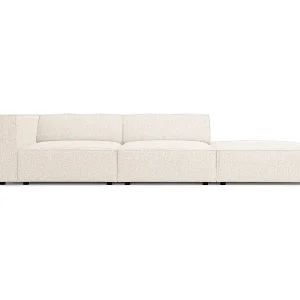 Cosmopolitan Design - 4-Sitzer rechtes Sofa "Arendal" aus Chenille-Stoff leichtes beige - 262x102x70cm Kostenloser Versand