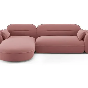 Preiswert Cosmopolitan Design - 4-Sitzer modulares Ecksofa links "Sydney" aus Samt lachs - 275x165x70cm
