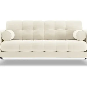 Echt Cosmopolitan Design - 2-Sitzer Sofa "Bali" aus Samt leichtes beige - 152x92x75cm