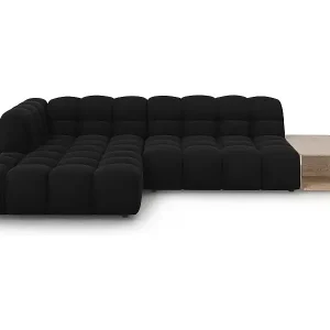 Garantierte Lieferung Cosmopolitan Design - 4-Sitzer modulares Ecksofa links "Sky" aus Samt schwarz - 297x162x75cm