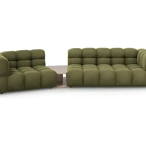 Schneller Versand Cosmopolitan Design - 3-Sitzer modulares Sofa links "Sky" aus Samt hellgrün - 353x148x75cm