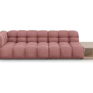 Cosmopolitan Design - 4-Sitzer modulares Sofa rechts "Sky" aus Samt lachs - 297x102x75cm Sonderangebot