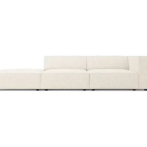 Cosmopolitan Design - 4-Sitzer linkes Sofa "Arendal" aus Chenille-Stoff leichtes beige - 262x102x70cm Angebot