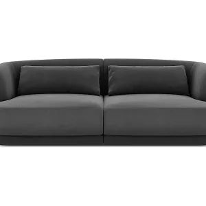 Cosmopolitan Design - 2-Sitzer Sofa "Tulum" aus Samt grau - 180x90x70cm Schneller Versand