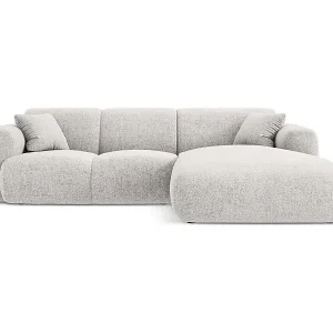Cosmopolitan Design - 4-Sitzer Ecksofa rechts "Nolio" aus Chenille-Stoff hellgrau - 260x170x72cm Angebot