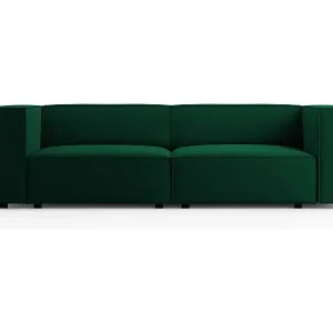 Cosmopolitan Design - 3-Sitzer Sofa "Arendal" aus Samt flaschengrün - 204x102x70cm Solange Der Vorrat Reicht