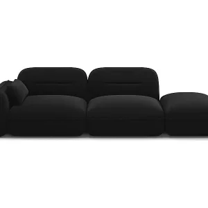 Neue Ware Cosmopolitan Design - 3-Sitzer modulares Sofa rechts "Sydney" aus Samt schwarz - 295x90x70cm