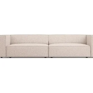 Cosmopolitan Design - 4-Sitzer Sofa "Arendal" aus Chenille-Stoff beige - 244x102x70cm Neue Kollektion
