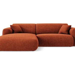 Sichere Zahlung Cosmopolitan Design - 4-Sitzer Ecksofa links "Nolio" aus Chenille-Stoff terrakotta - 235x170x72cm