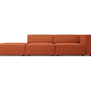 Direktkauf Cosmopolitan Design - 4-Sitzer linkes Sofa "Arendal" aus Chenille-Stoff terrakotta - 262x102x70cm