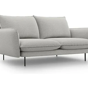 Kostenloser Rückversand Cosmopolitan Design - 2-Sitzer Sofa "Vienna" aus strukturiertem Stoff hellgrau - 160x92x95cm