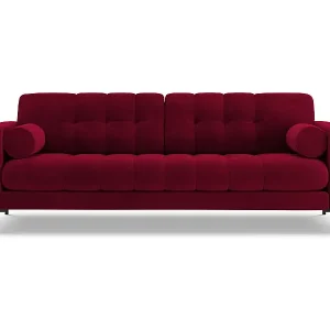 Finale Aktion Cosmopolitan Design - 4-Sitzer Sofa "Bali" aus Samt rot - 217x92x75cm