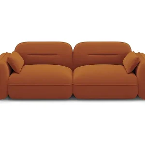 Cosmopolitan Design - 3-Sitzer modulares Sofa "Sydney" aus Samt terrakotta - 230x90x70cm Markenware