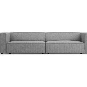 Direkt Vom Hersteller Cosmopolitan Design - 4-Sitzer Sofa "Arendal" aus Chenille-Stoff mit Rippeneffekt dunkelgrau - 244x102x70cm