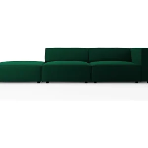 Cosmopolitan Design - 4-Sitzer linkes Sofa "Arendal" aus Samt flaschengrün - 262x102x70cm Top-Preis