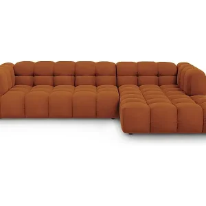 Cosmopolitan Design - 4-Sitzer modulares Ecksofa rechts "Sky" aus Samt terrakotta - 300x162x75cm Preis Gesenkt