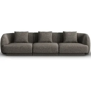 Cosmopolitan Design - 3-Sitzer Sofa "Tulum" aus Chenille-Stoff grau - 255x90x70cm Finale Aktion