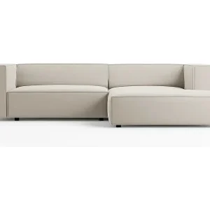 Beliebt Cosmopolitan Design - 3-Sitzer Ecksofa rechts "Arendal" aus Samt Ecru - 224x166x70cm