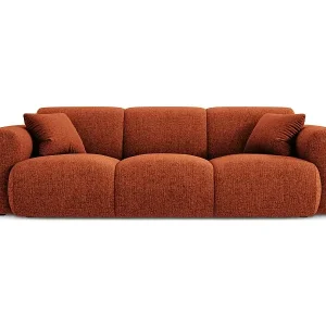 Top-Seller Cosmopolitan Design - 3-Sitzer Sofa "Nolio" aus Chenille-Stoff terrakotta - 235x95x72cm