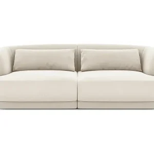 Kracherpreis Cosmopolitan Design - 2-Sitzer Sofa "Tulum" aus Samt leichtes beige - 180x90x70cm