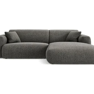 Direkt Vom Hersteller Cosmopolitan Design - 4-Sitzer Ecksofa rechts "Nolio" aus Chenille-Stoff grau - 235x170x72cm