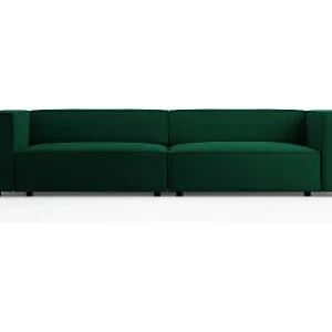 Top-Angebot Cosmopolitan Design - 4-Sitzer Sofa "Arendal" aus Samt flaschengrün - 244x102x70cm