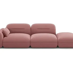Rabatt Cosmopolitan Design - 3-Sitzer modulares Sofa rechts "Sydney" aus Samt lachs - 295x90x70cm