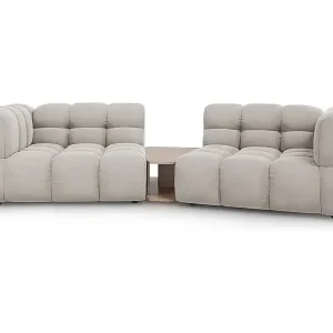 Preisknaller Cosmopolitan Design - 2-Sitzer modulares Sofa "Sky" aus Samt leichtes beige - 280x148x75cm
