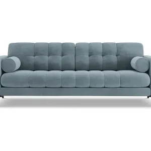 Cosmopolitan Design - 4-Sitzer Sofa "Bali" aus Samt hellblau - 217x92x75cm Saisonangebot