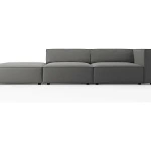 Saisonangebot Cosmopolitan Design - 4-Sitzer linkes Sofa "Arendal" aus Samt betonfarben - 262x102x70cm
