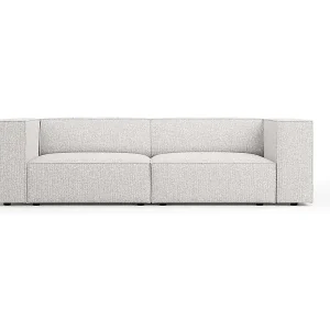 Cosmopolitan Design - 3-Sitzer Sofa "Arendal" aus Chenille-Stoff hellgrau - 204x102x70cm Kostenfreie Lieferung