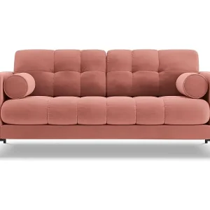 Cosmopolitan Design - 2-Sitzer Sofa "Bali" aus Samt rosa - 152x92x75cm Kostenloser Versand