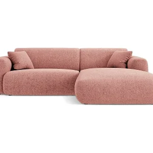 Bestseller Cosmopolitan Design - 4-Sitzer Ecksofa rechts "Nolio" aus Chenille-Stoff rosa - 235x170x72cm