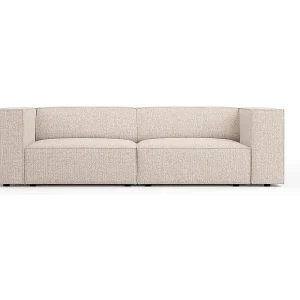 Cosmopolitan Design - 3-Sitzer Sofa "Arendal" aus Chenille-Stoff beige - 204x102x70cm Aktuell