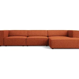 Jetzt Bestellen Cosmopolitan Design - 4-Sitzer Ecksofa rechts "Arendal" aus Chenille-Stoff terrakotta - 284x166x70cm
