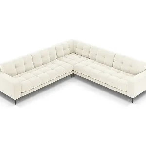 Cosmopolitan Design - 6-Sitzer wendbares Ecksofa "Bali" aus Samt leichtes beige - 256x256x75cm Bestpreis