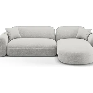 Super-Preis CXL by Christian Lacroix - 4-Sitzer modulares Ecksofa rechts "Lucien" Sitzer aus Samt hellgrau - 275x165x70cm