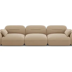 Cosmopolitan Design - 4-Sitzer modulares Sofa "Sydney" aus Samt sandfarben - 320x90x70cm Bestseller