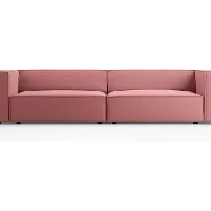 Cosmopolitan Design - 4-Sitzer Sofa "Arendal" aus Samt lachs - 244x102x70cm Geprüft