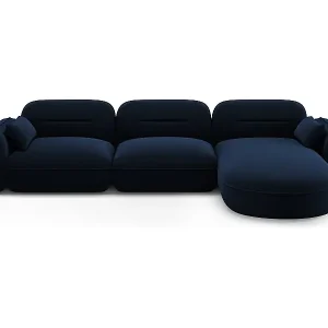Cosmopolitan Design - 4-Sitzer modulares Ecksofa rechts "Sydney" aus Samt königsblau - 320x165x70cm Jetzt Kaufen