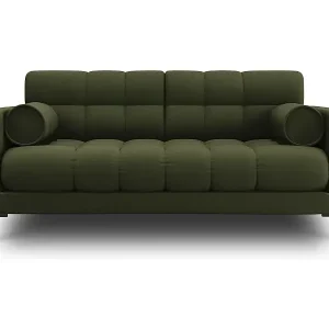 Cosmopolitan Design - 2-Sitzer Sofa "Bali" aus strukturiertem Stoff grün - 152x92x75cm Kostenloser Versand