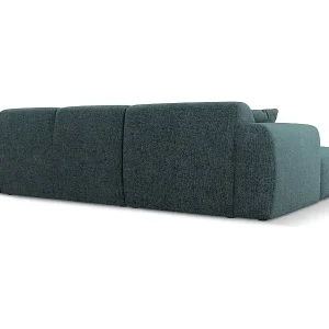 Letzte Chance Cosmopolitan Design - 4-Sitzer Ecksofa rechts "Nolio" aus Chenille-Stoff petrol - 260x170x72cm