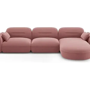 Gratis Versand Cosmopolitan Design - 4-Sitzer modulares Ecksofa rechts "Sydney" aus Samt lachs - 320x165x70cm