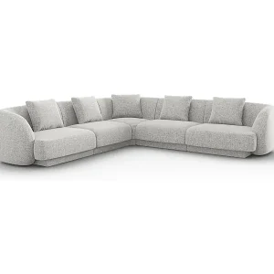 Jetzt Kaufen Cosmopolitan Design - 5-Sitzer wendbares Ecksofa "Tulum" aus Chenille-Stoff hellgrau - 255x255x70cm