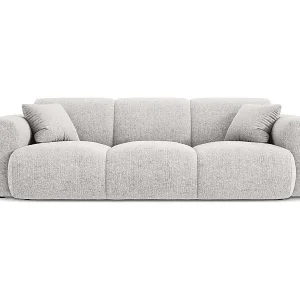 Super-Preis Cosmopolitan Design - 3-Sitzer Sofa "Nolio" aus Chenille-Stoff hellgrau - 235x95x72cm