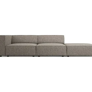 Günstig Cosmopolitan Design - 4-Sitzer rechtes Sofa "Arendal" aus Chenille-Stoff grau - 262x102x70cm