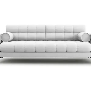Cosmopolitan Design - 3-Sitzer Sofa "Bali" aus strukturiertem Stoff hellgrau - 177x92x75cm Mega-Angebot