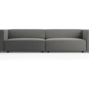 Cosmopolitan Design - 4-Sitzer Sofa "Arendal" aus Samt betonfarben - 244x102x70cm Top-Preis