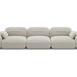 Cosmopolitan Design - 4-Sitzer modulares Sofa "Sydney" aus Samt leichtes beige - 320x90x70cm Letzte Chance