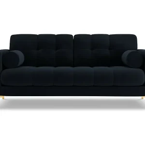Cosmopolitan Design - 2-Sitzer Sofa "Bali" aus Samt dunkelblau - 152x92x75cm Markenprodukt